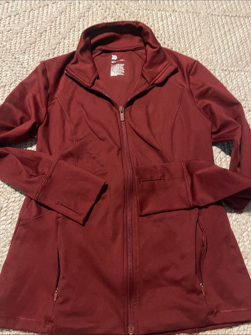 all in motion Women's Zip-Front Utility Jacket - Burgundy